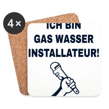 Gas Wasser Scheiße - Untersetzer (4er-Set) - Weiß - Vorne