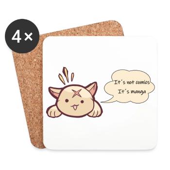These are not comics, they are manga - Coasters (set of 4) - white - Front