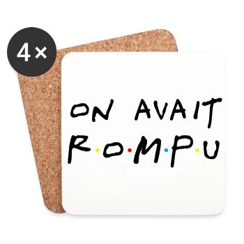 On avait rompu (noir) - Dessous de verre (lot de 4) - blanc - Devant