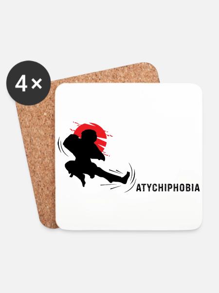 Atychiphobia - kick it - Coasters (set of 4) - white