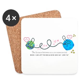 I love you - Long Distance Relationship/Friendship - Coasters (set of 4) - white - Front