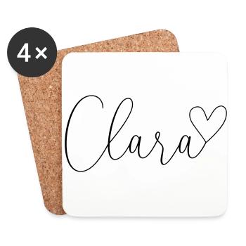 Clara Surname First Name Girl - Coasters (set of 4) - white - Front