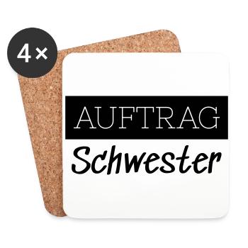Order Sister Family Funny Gift - Coasters (set of 4) - white - Front
