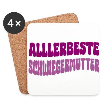Allerbeste Schwiegermutter - Untersetzer (4er-Set) - Weiß - Vorne