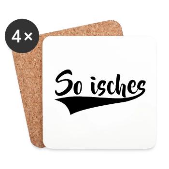 So isches Spruch Sprüche Schwäbisch Schwaben - Untersetzer (4er-Set) - Weiß - Vorne