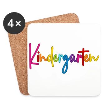 École maternelle - Dessous de verre (lot de 4) - blanc - Devant