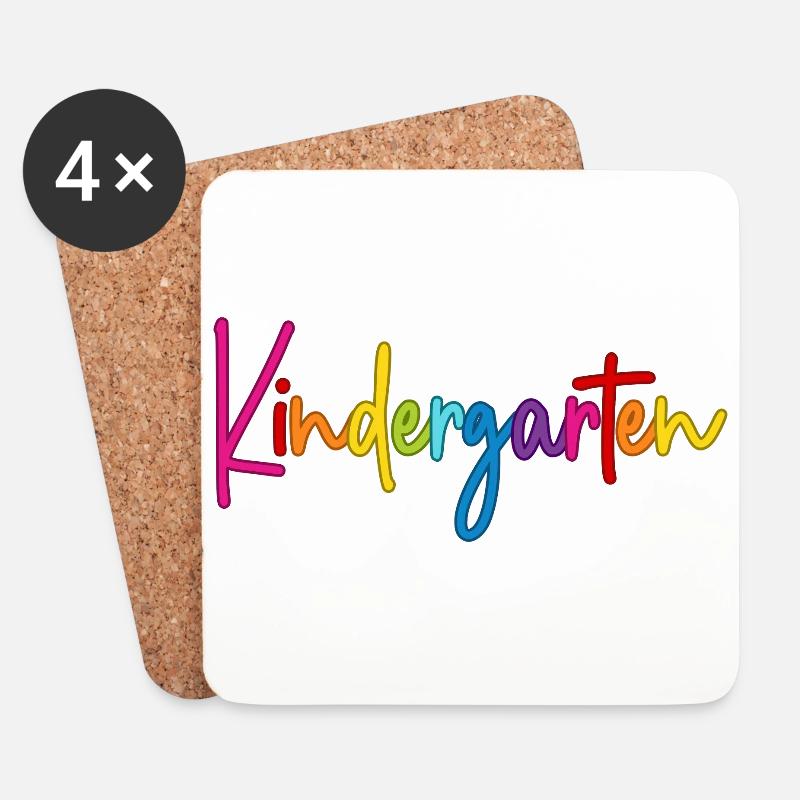 Kindergarten - Untersetzer (4er-Set) - Weiß