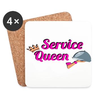 Damen Service Queen Kellner Bedienung Barkeeper - Untersetzer (4er-Set) - Weiß - Vorne