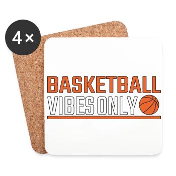 Vibrations de basket-ball uniquement - Dessous de verre (lot de 4) - blanc - Devant