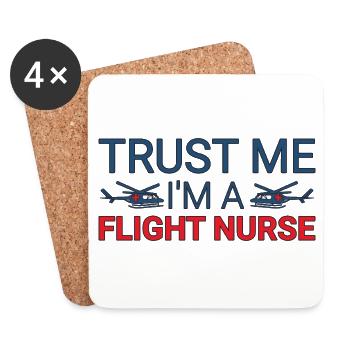 Infirmière de vol Trust Me Air Rescue - Dessous de verre (lot de 4) - blanc - Devant
