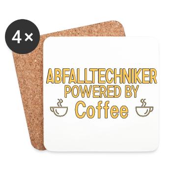 Technicien des déchets alimenté par le café - Dessous de verre (lot de 4) - blanc - Devant