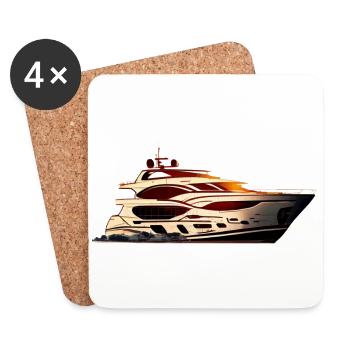 Auf einer Yacht den Alltagsstress vergessen - Untersetzer (4er-Set) - Weiß - Vorne