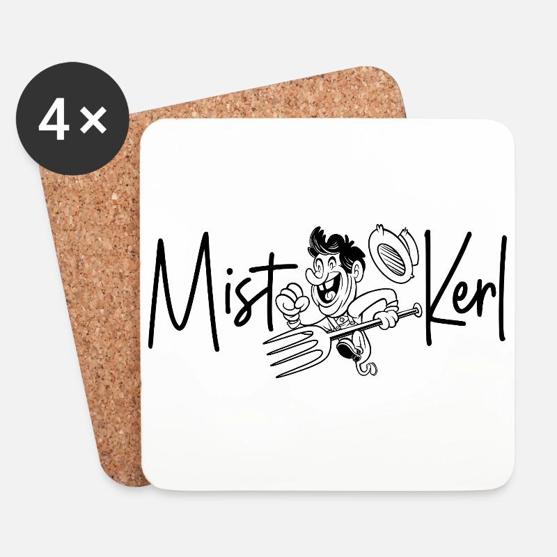 Mistkerl Mist Kerl Bauer Landwirt Bauern Bauernhof - Untersetzer (4er-Set) - Weiß