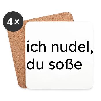 Ich Nudel Du Soße Kochen Küche Spruch Geschenk - Untersetzer (4er-Set) - Weiß - Vorne