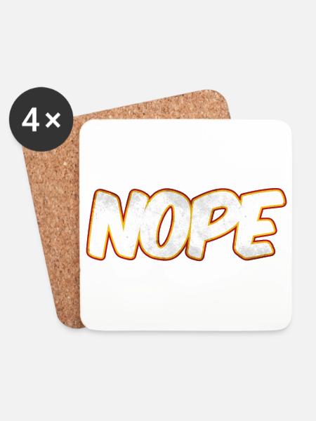 NOPE Nope nope - Untersetzer (4er-Set) - Weiß