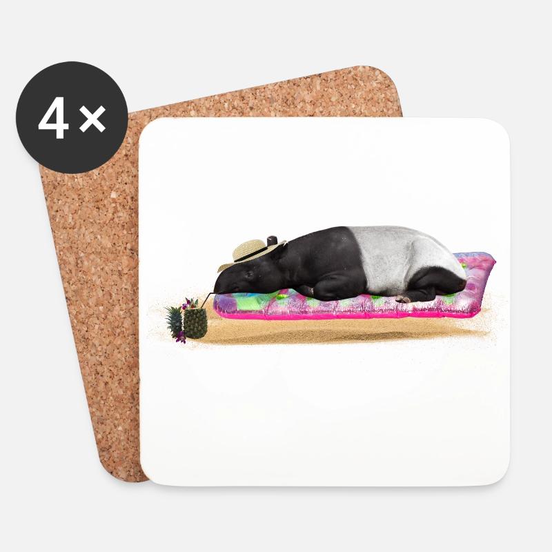 Tapir - Untersetzer (4er-Set) - Weiß