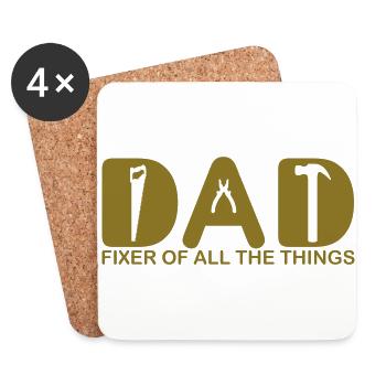 Papa. Fixierer aller Dinge. - Untersetzer (4er-Set) - Weiß - Vorne