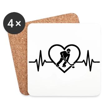 Heart Hockey Sports - Coasters (set of 4) - white - Front