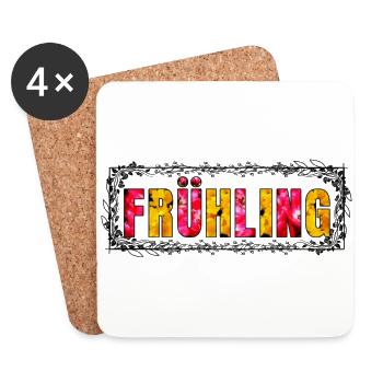 Frühling Bild und Blumenmotiv - Untersetzer (4er-Set) - Weiß - Vorne
