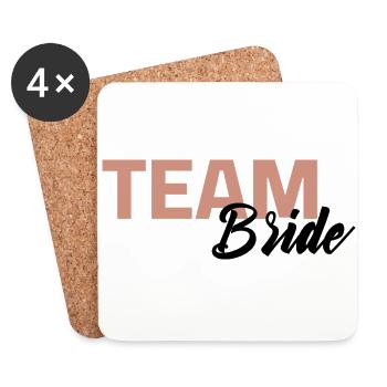Équipe Bride - Mariage Mariage Mariée - Dessous de verre (lot de 4) - blanc - Devant