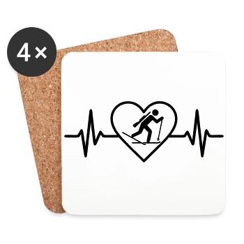 Carabine de ski biathlon Heart - Dessous de verre (lot de 4) - blanc - Devant