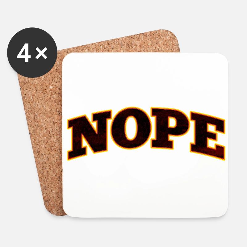 NOPE Nope nope - Untersetzer (4er-Set) - Weiß