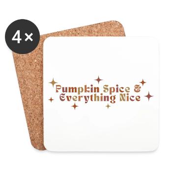 Pumpkin Spice & Everything Nice Herbst Saison - Untersetzer (4er-Set) - Weiß - Vorne