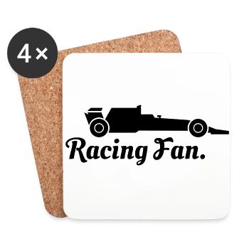 Fan de course automobile - Dessous de verre (lot de 4) - blanc - Devant