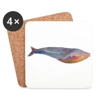 BlueWhale blue whale - Coasters (set of 4) - white - Front