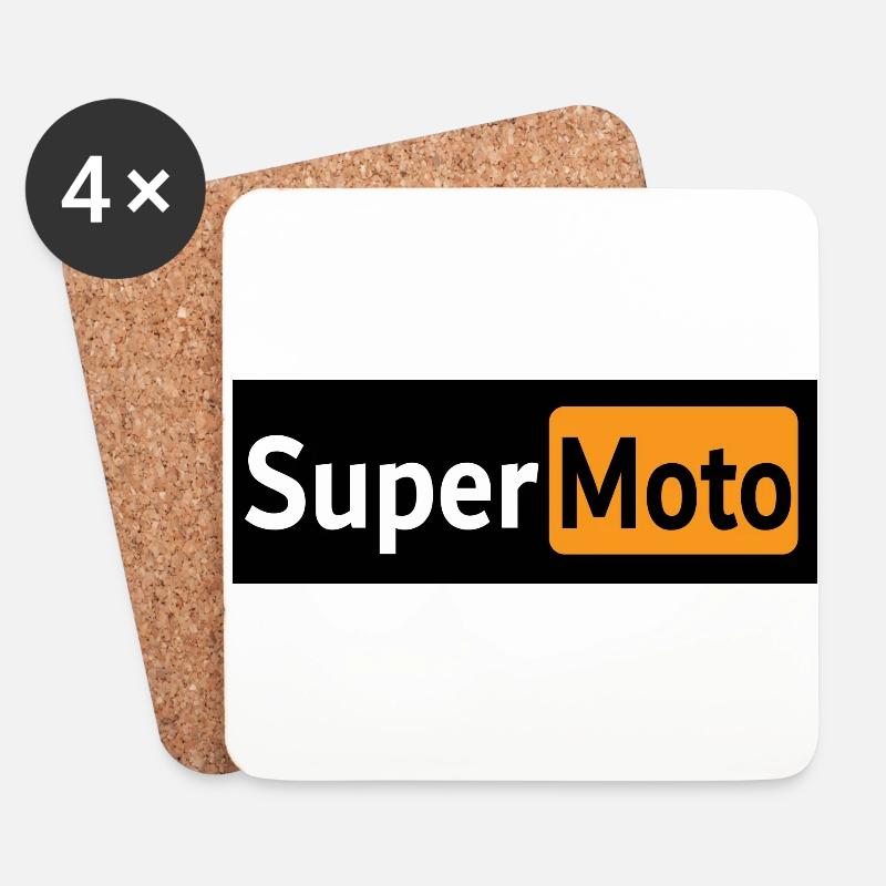 Super Moto Logo - Untersetzer (4er-Set) - Weiß