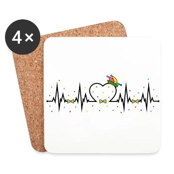 Carnaval Confettis Heartbeat - Dessous de verre (lot de 4) - blanc - Devant