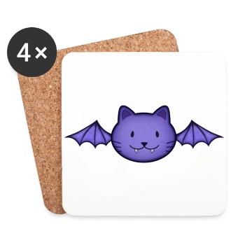 Bat cat - Coasters (set of 4) - white - Front
