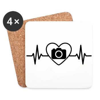 Photographer Camera Heart Photography - Coasters (set of 4) - white - Front