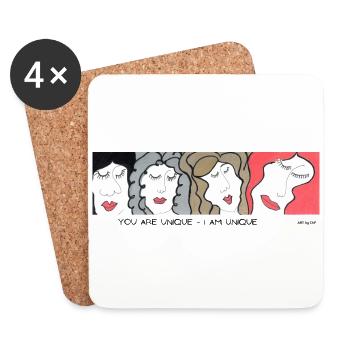 UNIQUE Artwork by CHP - Coasters (set of 4) - white - Front