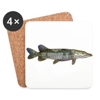 Brochet - Dessous de verre (lot de 4) - blanc - Devant