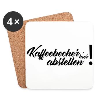 Untersetzer Kaffeebecher Büro Kaffee - Untersetzer (4er-Set) - Weiß - Vorne