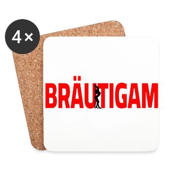 Bräutigam - Untersetzer (4er-Set) - Weiß - Vorne