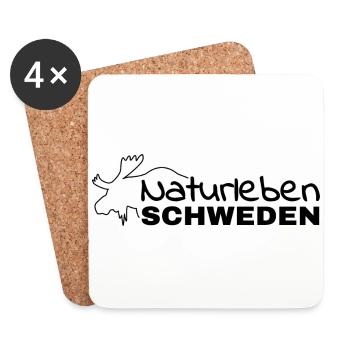 Logo Naturleben Schweden - Untersetzer (4er-Set) - Weiß - Vorne