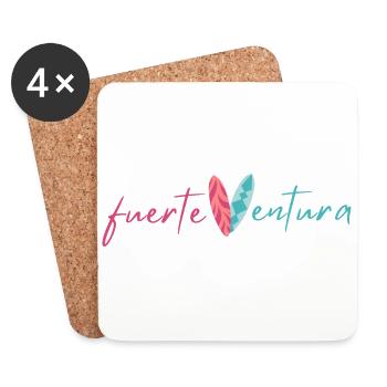 fuerteVentura Surfboard Design (Two Color) - Coasters (set of 4) - white - Front