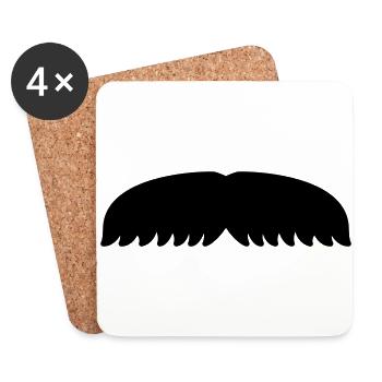 Mustache Hair Wings November Gift - Coasters (set of 4) - white - Front