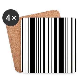 Stripes pattern barcode - Coasters (set of 4) - white - Front