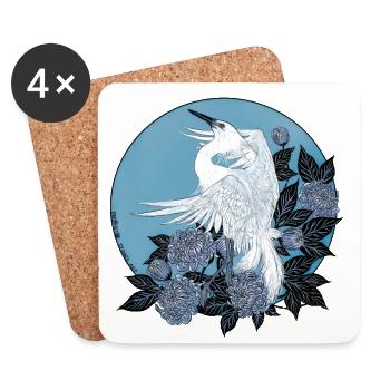 Heron blue / Heron blue - Coasters (set of 4) - white - Front