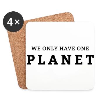 Wir haben nur ein Planet Erde - Untersetzer (4er-Set) - Weiß - Vorne