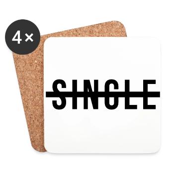 Kein Single mehr - Untersetzer (4er-Set) - Weiß - Vorne