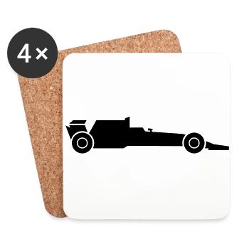 Voiture de course - Dessous de verre (lot de 4) - blanc - Devant