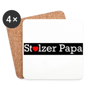 Zeige der ganzen Welt ein ein stolzer Papa zu sein - Untersetzer (4er-Set) - Weiß - Vorne