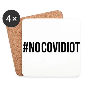 No Covidiot - Untersetzer (4er-Set) - Weiß - Vorne