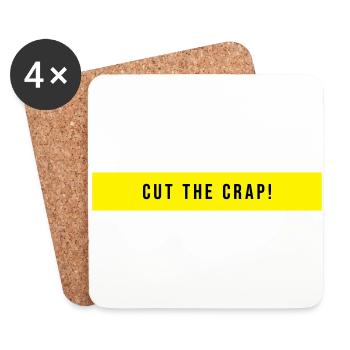 Cut The Crap Saying Gift - Coasters (set of 4) - white - Front