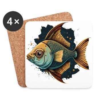 Fish in the wild - Coasters (set of 4) - white - Front