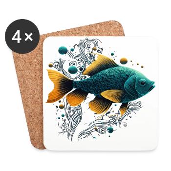 Pet Fish - Coasters (set of 4) - white - Front